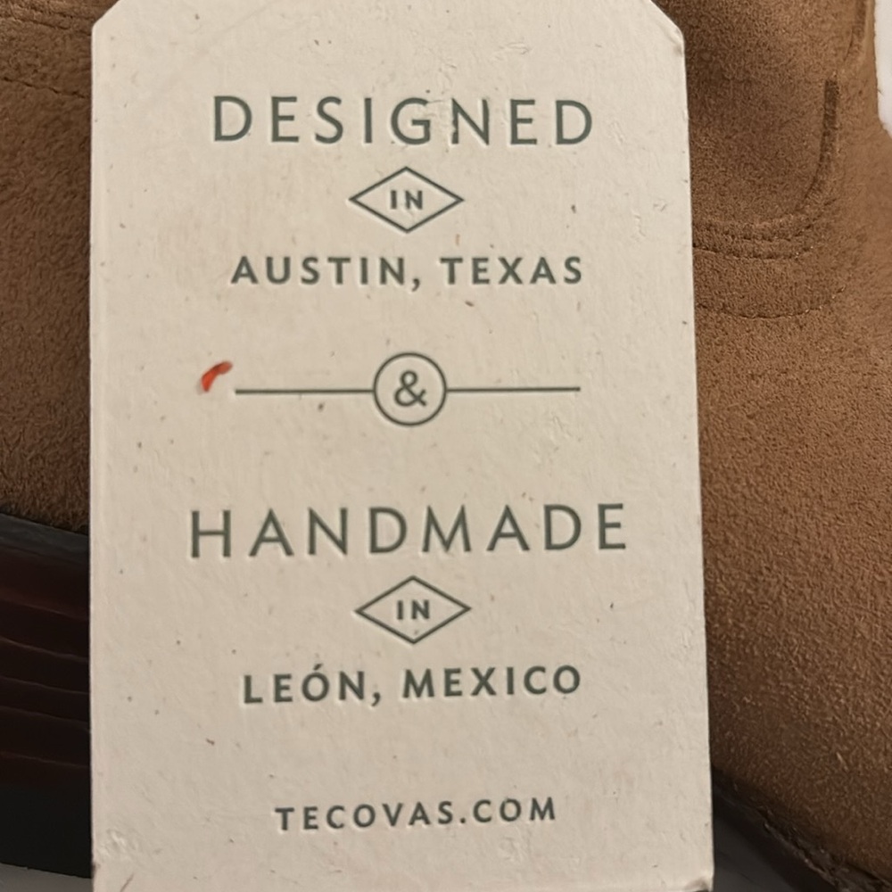 Tecovas Men's Handmade.    Suede Tan Western Boots - Picture 10 of 10